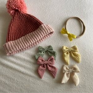 Old Navy Beanie and Bow Bundle